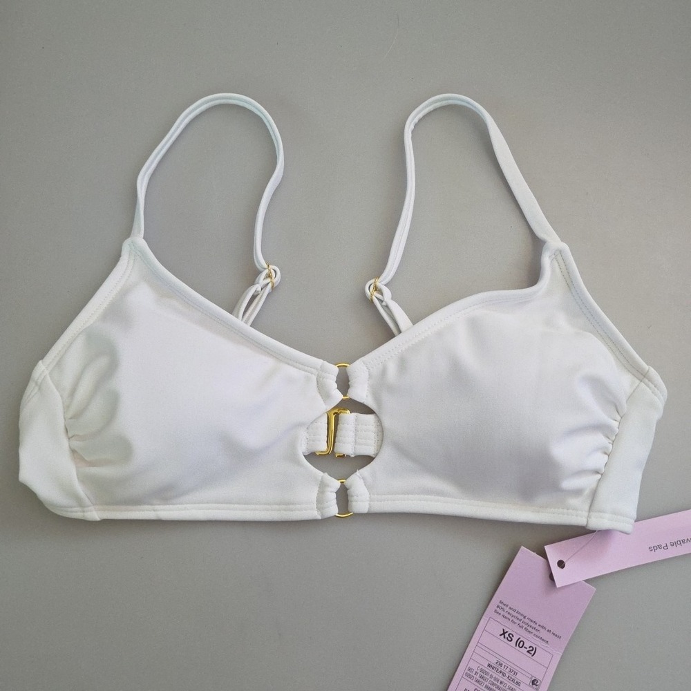 Women's Wild‎ Fable Ring Front Bikini Top White XS (0-2)